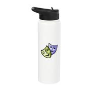 Comedy Tragedy Theater Masks Stainless Steel Insulated Water Bottle