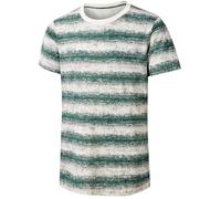 comefohome Mens T-Shirts UK Stripe Cotton Crewneck Fashion Tee Tops Hipster Loose Fit Hip Hop Cool Short Sleeve Casual T Shirts Green XL