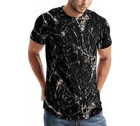 comefohome T Shirt Men's Cotton Summer Short Sleeve T-Shirt Casual Hip Hop Graffiti Tee T-Shirt, black, L