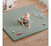 Comehealthy Baby Play Mat for Floor, 50x50 Vegan Leather Playpen Mat, Thickened Foam Cushioned Mat for Infants and Toddlers, Waterproof, Non-Slip & Stylish Playmat for Babies, Easy to Clean, Green
