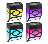 ComeHome 4Pack Solar Fence Lights Warm White Solar Wall Lights Outdoor Led Waterproof Solar Garden Lights for Fence Deck Patio Front Door Stair Yard & Driveway Path Lighting