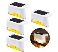 ComeHome 4Pack Solar Step Light Warm White (Pack of 4) Outdoor Solar Lights for Stairs, Fence, Garden, Deck, Pool, Door, Backyard, Wall - Waterproof, Automatic, Minimalist, 8 x 4 x 5 cm