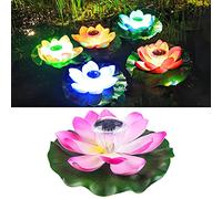 ComeHome Solar Pond Lights Pink Floating Solar Lights for Pond, Floating Lotus Flower Solar Powered Pool Lights Garden Pond Solar Lily Flower Lights