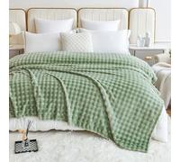 Comelady Fleece Blanket King Size,3D Bubble Warm Fluffy Blanket for Bed Couch Sofa Room Decor-Lightweight Cozy Fuzzy Throw for All Seasons(Sage Green,90"×108")