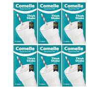 Comelle Thick Shake Mix for Commercial Machines 1L Pack of 6 Instant UHT Long Life Skimmed Vanilla Flavour Milkshake Drink Ready to Use with Welari Thank You Card | (6pack) (6L)