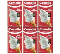 Comelle Vanilla Soft Serve Ice Cream Mix 1 Litre, Creamy Liquid Mix, Instant Ready to Freeze (Pack of 6, Total 6 Litres)