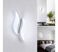 COMELY 12W Acrylic Leaf Shaped Sconce Wall Light, 6500K Cool Light, White COMELY White