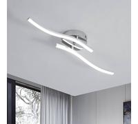 COMELY 14W Modern Curved Ceiling Lights with 2 LED Boards, Cold White 6500K in Silver COMELY Silver