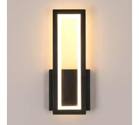 COMELY 16W Modern Acrylic Rectangular Wall Lamp, warm white light 3000K in Black COMELY Black