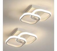 COMELY 2-Pack, 22W 2 Square Modern Ceiling Lights, Natural Light 4500K in White COMELY White