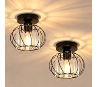 COMELY 2 Pack Crystals Ceiling Lights, Small Flush Ceiling Lights, Living Room in Black COMELY Black