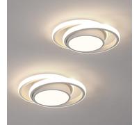 Comely 2 Pack LED Ceiling Lights, Modern LED Ceiling Lights 32W 2350LM, Nature Light 4500K, Round Ceiling Lighting for Bedroom Hallway Balcony Corridor (White) (Dia 27cm)