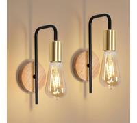 COMELY 2 Pack Vintage Wall Lights, Industrial Wall Lights, E27, Gold COMELY Gold