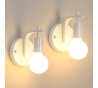 COMELY 2 Pack White Wall Lights, Indoor Wall Lamps Vintage E27 COMELY White