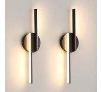 COMELY 2 x LED Indoor Wall Lights, 16W Modern Black Wall Lights, Warm Light COMELY Black