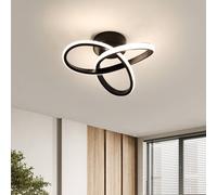 COMELY 22W Modern Round Geometry LED Ceiling Lights, Natural Light 4500K in Black COMELY Black