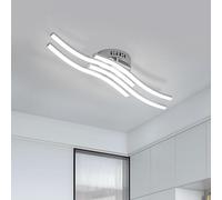 COMELY 24W Modern 4 Light Corrugated LED Ceiling Light, Cool White Light 6000K in Silver COMELY Silver