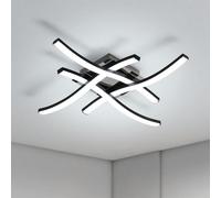 COMELY 24W Modern Ceiling Lights with 4 Curved Lamps, Cold White Light 6500K in Black COMELY Black