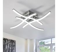 COMELY 24W Modern Ceiling Lights with 4 Curved Lamps, Cold White Light 6500K in Silver COMELY Silver
