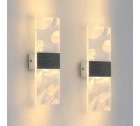 COMELY 2PCS, 12W Modern Acrylic Feather Wall Lights, Warm White Light 3000K COMELY Multicolor