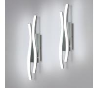 Comely 2pcs LED Wall Light Indoor, 14W 1575LM Modern Wall Lights, Aluminum Lighting Wall Lamp for Living Room, Bedroom, Staircase, White Light 6500K, Silver, 41cm