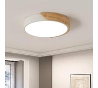 COMELY 30W Wood LED Ceiling Light, Modern Round Ceiling Lights, Natural White COMELY Multicolor