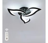 COMELY 35W Modern Dimmable Ceiling Lamp, with Remote Control, Black, 58cm in Black COMELY Black