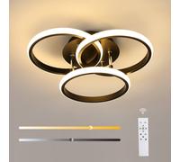 COMELY 42W Modern Round Dimmable Ceiling Lights with Remote Control, Black COMELY Black