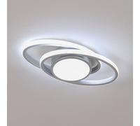 COMELY Aluminum LED Ceiling Light, 39W White Ceiling Light Dual-Round, 6500K in Silver COMELY Silver