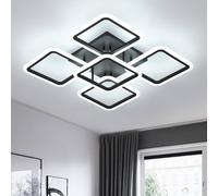 COMELY Black LED Ceiling Lights, 65W 5 Square Modern Ceiling Lamp, 6500K COMELY Black