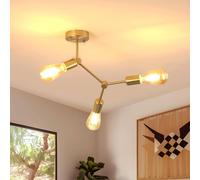 COMELY Ceiling Lights 3 Lights, E27 Semi Flush Mount Gold Ceiling Lights COMELY Gold