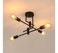 COMELY Ceiling Lights, 4 Lights Sputnik Chandeliers, Black Vintage Pendant COMELY Black