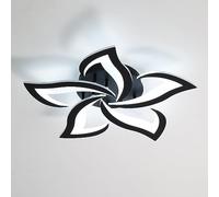 Comely Ceiling Lights Bedroom, LED Ceiling Lights 60W 7200LM, Cool White 6500K, Acrylic Petal Design Mordern Ceiling Lighting for Living Room Bedroom, Black (Dia 58cm)