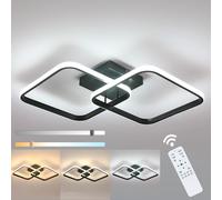 COMELY Dimmable LED Ceiling Light, 50W Modern square ceiling light, Black COMELY Black