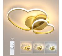 COMELY Dimmable LED Ceiling Light, 64W Heart Ceiling Lamp Modern, Gold COMELY Gold