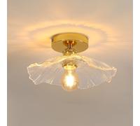 Comely E27 Flower Shape Ceiling Lamp,Transparent Glass lampshade, Gold Base
