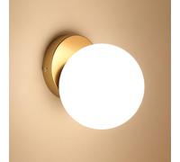 Comely E27 Indoor Wall Light, Ball Lamp, Glass Lampshade 15cm for Bedroom
