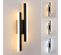 COMELY Indoor Wall Lights, 16W Black Wall Lights Modern, 3000K/4500K/6500K COMELY Black