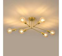 COMELY Industrial Chandelier, 6 Lights E27 Vintage Metal Gold Ceiling Lights COMELY Gold
