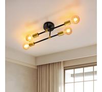 COMELY Industrial Sputnik Ceiling Lights, E27 Semi-Flush Mount Ceiling Lights in Black COMELY Black
