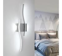 Comely Interior Wall Light, Modern 20 W 2250 LM, Design Line Aluminium Wall Light for Bedroom, Living Room, Aisle Stairs, Cool White 6500 K (Chrome)