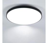 Comely Lampada da soffitto LED roundabout, IP44 waterproof, 24W 6500K cool white, black, CRI 80, LED ceiling light piatta per bagno, cucina, balcony, corridoio, camera da letto, 27 x 4 cm