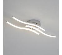 Comely LED Ceiling Light, 18W Curved Elegant Modern Chrome Ceiling Lamp, 3 Built-in LED Boards, Modern Ceiling Lights Fixtures for Living Rooms, Bedrooms and Corridor, Natural White 4000K
