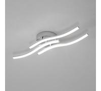 Comely LED Ceiling Light, 18W Curved Modern Chrome Lamp, 3 Built-in LED Boards, LED Ceiling Fixtures for Living Rooms, Bedrooms and Corridor, Cool White 6500K