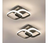 COMELY LED Ceiling Light, 2 Pieces 22 W Black Ceiling Lights, Natural Light COMELY Black