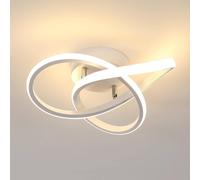 COMELY LED Ceiling Light, 2 Rings Interweave Modern Ceiling Lamp LED, 22W, 3000K in White COMELY White