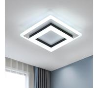 Comely LED Ceiling Light, 24W Modern Ceiling Lamp LED Black, Creative Geometry Design Acrylic Ceiling Lighting for Bedroom Kitchen Hallway, Cool White 6500K