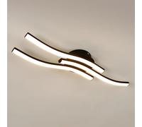Comely LED Ceiling Light, 3 Waves Design 20 W 2050 LM Modern LED Ceiling Light, Black, 3000 K Warm White for Living Room, Bedroom, Kitchen, Hallway