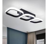 COMELY LED Ceiling Light, 32W Modern Square Black Ceiling Lights, 6000K COMELY Black