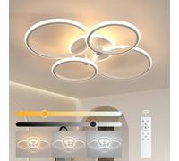 COMELY LED Ceiling Light, 39W Modern 4 Rings Dimmable Ceiling Lights, White COMELY White